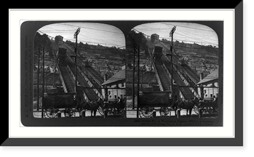 Historic Framed Print, Inclined railway to Washington Heights, Pittsburgh, Pa.,  17-7/8" x 21-7/8"