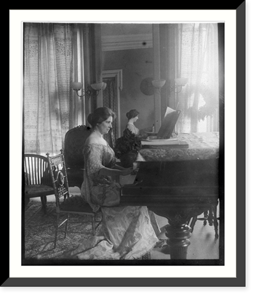 Historic Framed Print, Clara Clemens seated at piano,  17-7/8" x 21-7/8" Historic Framed Print, Clara Clemens seated at piano,  17-7/8" x 21-7/8"