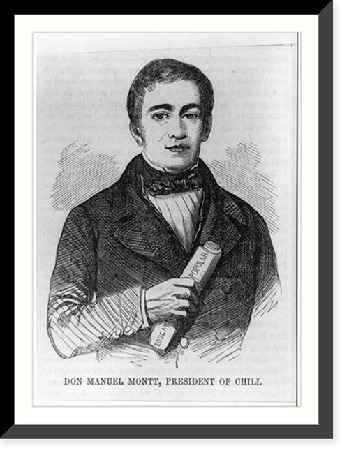Historic Framed Print, Manuel Montt, 1809-1881,  17-7/8" x 21-7/8"