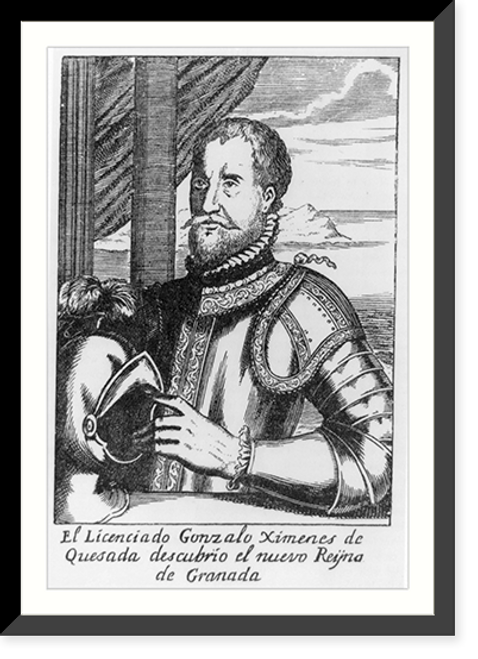 Historic Framed Print, Gonzalo Ximenez de Quesada, 1495?-1546,  17-7/8" x 21-7/8"