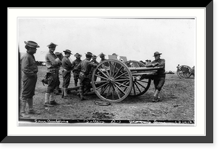 U.S. Army 1911 maneuvers in Texas: Battery D's 3-inch gun, Vintage Print