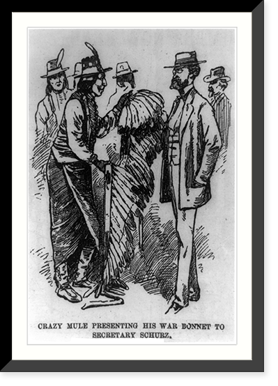 Crazy Mule presenting his war bonnet to Secretary of the Interior Carl Schurz Classic, Vintage Poster