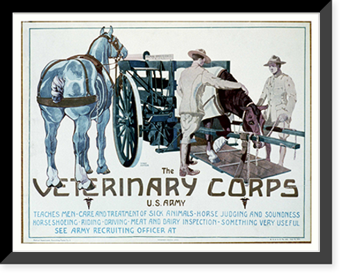 Historic Framed Print, The Veterinary Corps U.S. Army teaches men [...]. Horst Schreck.,  17-7/8" x 21-7/8"