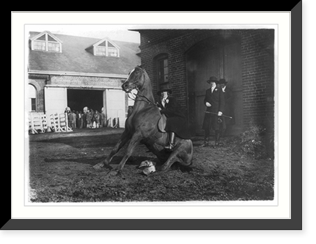 Woman on seated horse at horse show in the Washington, D.C. area, Vintage Poster