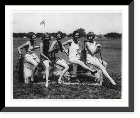 Historic Framed Print, Keeping cool on the golf course,  17-7/8" x 21-7/8"