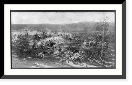 Scenes from Custer's Last Fight in Boston Cyclorama Co. - 5, Antique Wall Art
