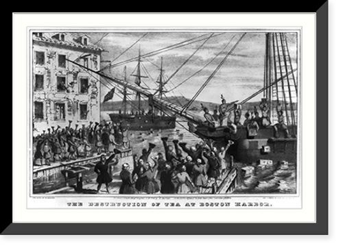 Historic Framed Print, Destruction of tea at Boston Harbor,  17-7/8" x 21-7/8"