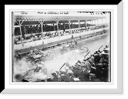 Historic Framed Print, Start of Vanderbilt Cup Race,  17-7/8" x 21-7/8"