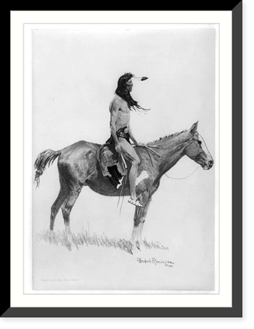 Historic Framed Print, A Sioux chief [on horseback],  17-7/8" x 21-7/8"