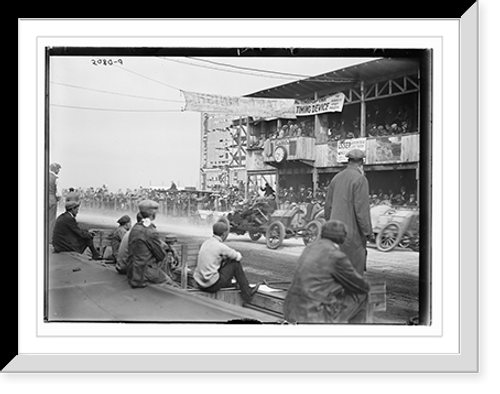 Historic Framed Print, View from grandstand at Vanderbilt automobile race,  17-7/8" x 21-7/8"