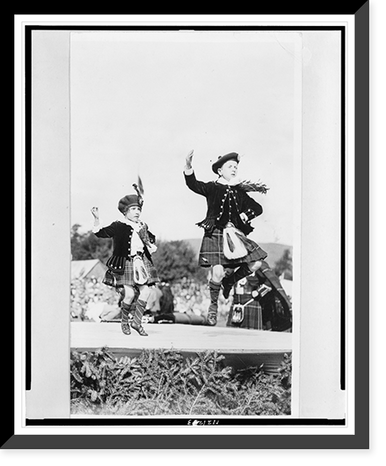 Historic Framed Print, [Two children dancing, Scotland], 17-7/8" x 21-7/8"