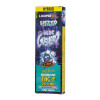 Ghost Extract Double Up Disposable Vape Pen in Blue Gusherz flavor. The pen is displayed against a background of juicy blue berries and colorful gusher candies, emphasizing the hybrid blend’s balanced and sweet flavor profile. The image highlights the pen’s modern design and LED battery indicator.