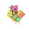 Flavor Profiles of Extrax Adios MF THCa Live Sugar Cartridges - A vibrant image displaying the different flavor profiles: Super Lemon Haze (Sativa), OG Kush (Hybrid), and GSC (Indica). Highlighting the rich, diverse flavors available in each cartridge.