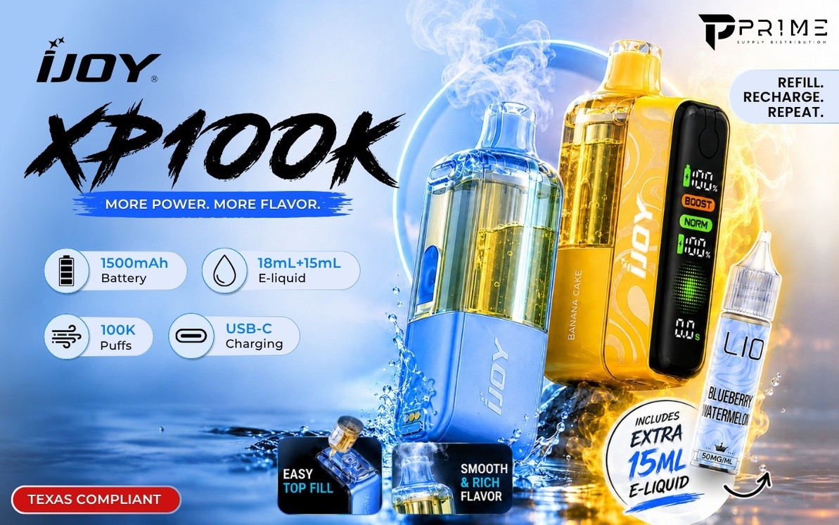 iJoy Vape Wholesale: New XP100K, IO 50K & Texas Compliant Disposable Vapes