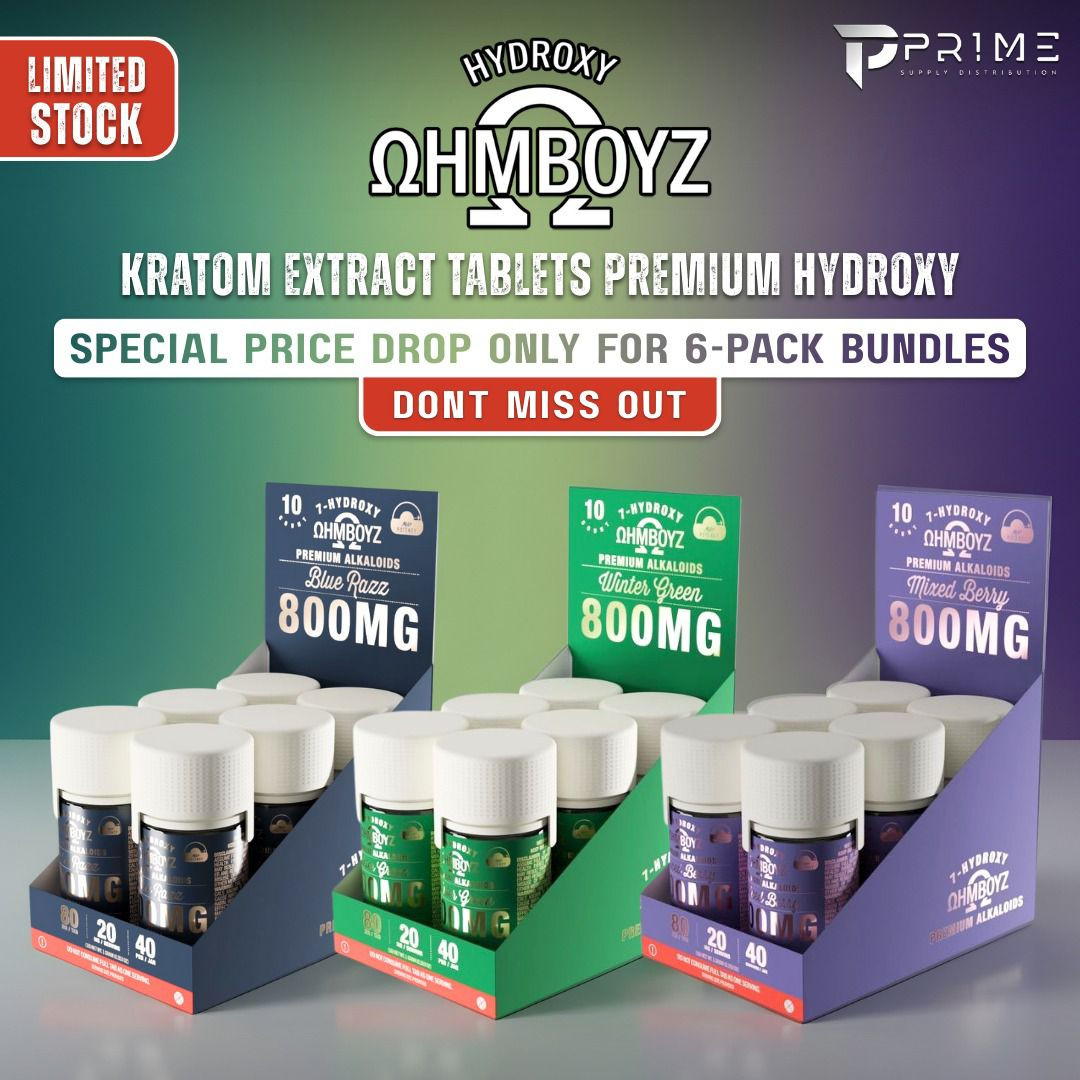 OhmBoyz Kratom Extract Tablets 800MG Premium Hydroxy | Prime