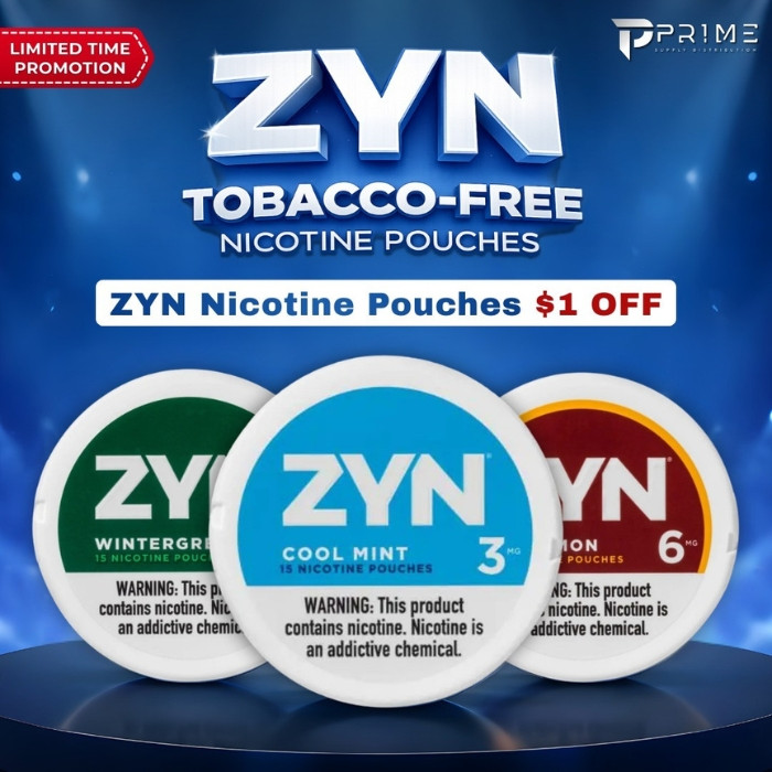 ZYN Nicotine Pouches $1 OFF | Prime Supply Distro
