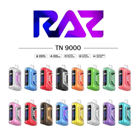 Experience the power of the RAZ TN9000: Exceptional vapor production and a comfortable, ergonomic design for a superior vaping experience.