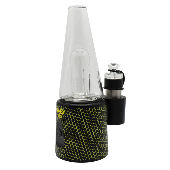 HoneyStick Ripper E Rig with Dual-Use Functionality and Glass Bubbler - Dabbing and Dry Herb Vaporizer"
