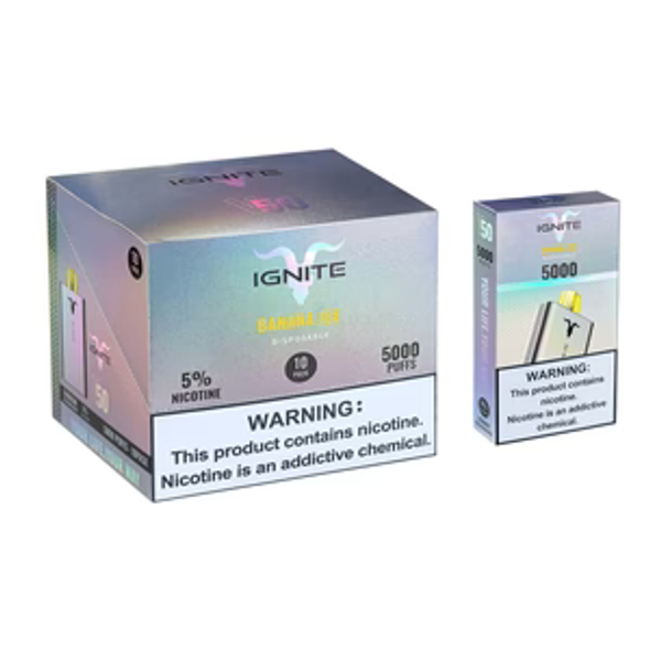 Ignite V50's Rich Flavor Variety A vibrant display of the Ignite V50's diverse flavor options. From the refreshing Aloe Grape to the classic Icy Mint, each flavor is vividly represented, highlighting the rich taste and quality of these disposable vapes