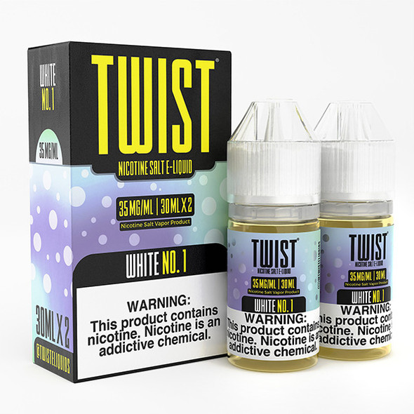 Eye-catching portrayal of White No. 1 (White Gummy) in Twist Salt E-Liquid series