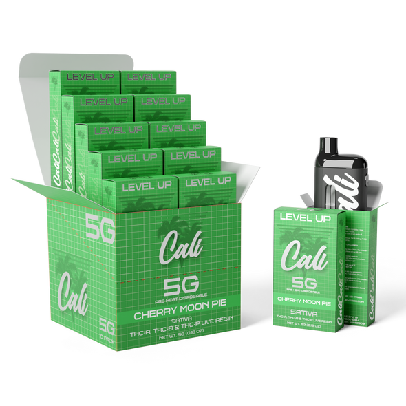 Elevate your vaping experience with the Cali Extrax Level Up Blend Disposable, a 5-gram powerhouse delivering an extraordinary blend of THC-A, THC-B, THC-P, and Live Resin. Carefully crafted from 100% USA-grown hemp, these disposables are federally legal under the 2018 Farm Bill Act. Part of the Level Up Collection, the Sour Runtz variant promises a delightful and tangy experience, revitalizing and invigorating for a distinct and uplifting journey. Enjoy responsibly and savor the symphony with each use.

Key Features and Specifications:

Size and Flavor Profile:

Generously sized at 5 grams, this disposable offers an extended vaping experience with a delightful blend of honey, citrus, and floral notes.

Strain Variety:

Choose from a selection of strains and flavor profiles including Cherry Moon Pie (Sativa), Double Tap OG (Indica), Sour Runtz (Hybrid), Cali Gold (Sativa), and Gelato 33 (Hybrid).

Blend Composition:

Features a robust blend of THC-A, THC-B, THC-P Distillate, Live Resin, and Terpenes for a truly enjoyable and potent vaping experience.

Long-Lasting Rechargeable Battery:

Equipped with a long-lasting rechargeable battery, ensuring sustained enjoyment with every use. Charging is convenient with the USB-C port (not included).

Farm Bill Compliant and Third-Party Tested:

Compliant with the 2018 Farm Bill, these disposables contain less than 0.3% Delta-9 THC, are non-GMO, and sourced from US-grown hemp. Third-party testing guarantees quality and safety.

Unique Cali Extrax Level Up Collection:

Part of the Level Up Collection, these disposables stand out for their extraordinary blend, flavor profiles, and larger size, offering a vaping experience that goes beyond the ordinary.

Available Options:

Choose from a variety of strains including Cali Gold (Sativa), Cherry Moon Pie (Sativa), Double Tap OG (Indica), Gelato 33 (Hybrid), and Sour Runtz (Hybrid).

PrimeSupplyDistro Partnership:

Enhancing your online ordering experience, these disposables are available through PrimeSupplyDistro, ensuring reliable service and swift deliveries.

Suggested Use:

Inhale for 3 seconds from the top of the pen and wait 20 minutes before taking more to establish tolerance. Always charge the pen to maximize your THC-A, THC-B, and THC-P oil.

Shop the Cali Extrax Level Up Blend Disposable 5G and embark on a journey into an extraordinary vaping experience. Your satisfaction is our priority through PrimeSupplyDistro – order now!