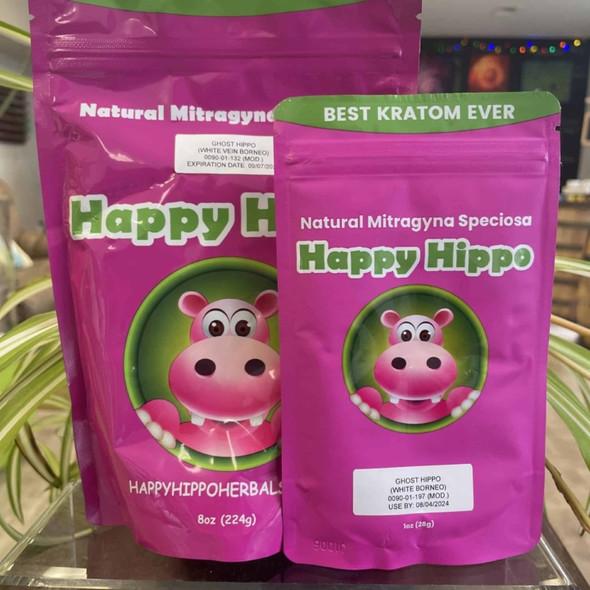 Discover the Essence of Well-being with Happy Hippo's 8oz Kratom Powder Pack. Dive into the heart of natural vitality with our meticulously sourced, Borneo-grown Kratom. Each 8oz resealable, eco-friendly package brims with premium, alkaloid-rich