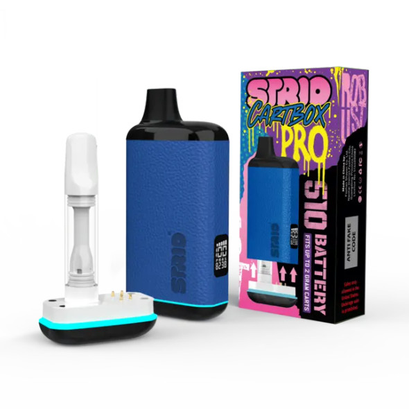 Unboxing the STRIO Cartbox Pro, showcasing its sleek packaging and contents including the vape pen, USB Type-C cable, and user manual. Get ready to elevate your vaping experience with this high-performance device.