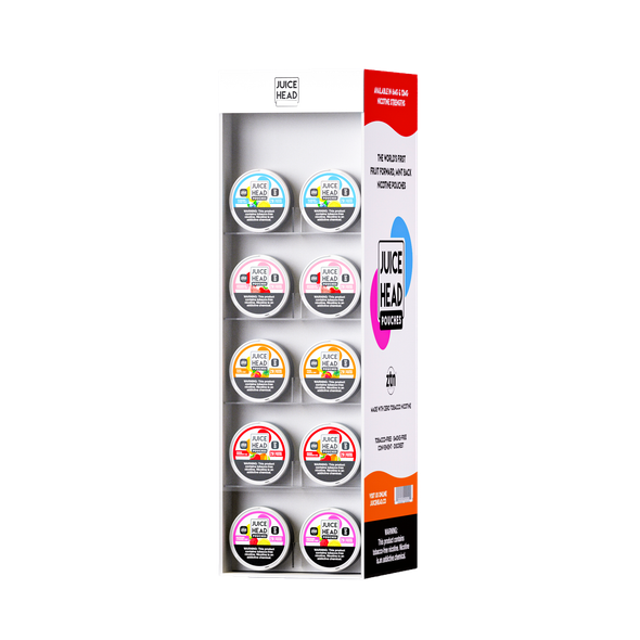 Close-up photo highlighting the high-quality material and sturdy construction of the Juice Head Counter Top Nicotine Pouch Display. The focus is on the fine details of the acrylic or metal framework, demonstrating the durability and premium build. This