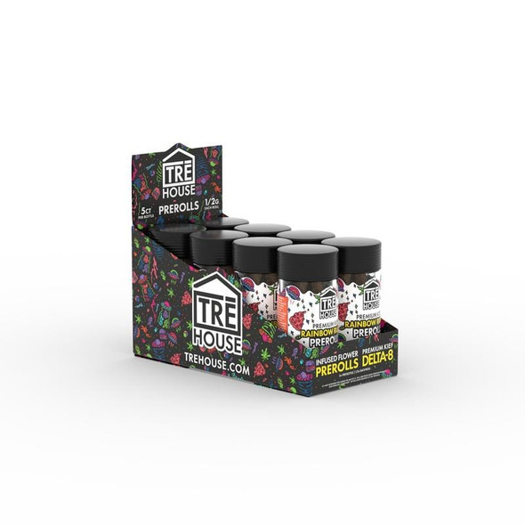 Experience the unique flavors of Tre House PreRolls with our Rainbow Runtz Delta-8 and Acapulco Gold HHC, available in a pack of 8. Each pack offers five expertly rolled 0.5g joints, perfect for unwinding or elevating your mood. Discover premium quality and potent effects, exclusively at Prime Supply Distro.