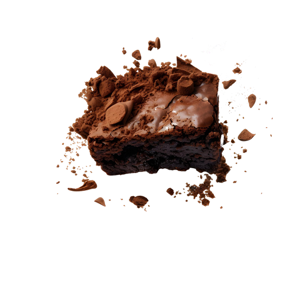 An unwrapped STNR Brownie D9 THC, displaying its rich, chocolatey texture. Ideal for capturing the mouthwatering appeal of this relaxing edible.