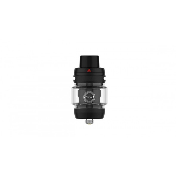 Vaporesso iTank T Front View: A close-up of the Vaporesso iTank T Tank Atomizer showcasing its sleek design, top filling system, and available in multiple colors like Black, Silver, and Rainbow.