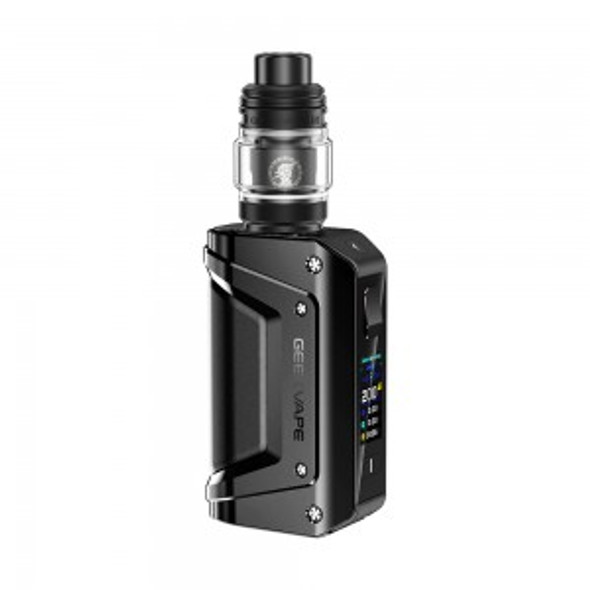 GeekVape Aegis Legend 3 Front View: A close-up image of the GeekVape Aegis Legend 3 Kit showcasing its robust design and durable construction, highlighting the sleek finish and ergonomic shape for a comfortable grip.