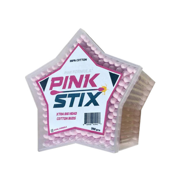 "PINK FORMULA Pink Stix – XL Cotton Heads with dual-tip design, crafted from sustainable bamboo. Perfect for polishing quartz, cleaning delicate surfaces, and reaching tight spots with ease."