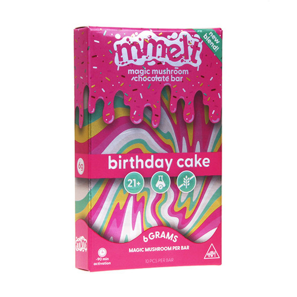 Mmelt Magic Mushroom Chocolate Bars 6G (BIRTHDAY CAKE)