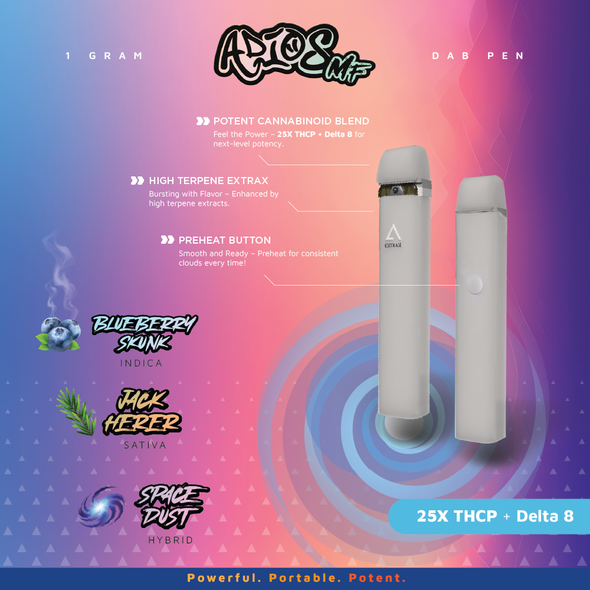 EXTRAX ADIOS MF BLEND THCP 1GRAM DAB PEN DISPOSABLE 10 PACK