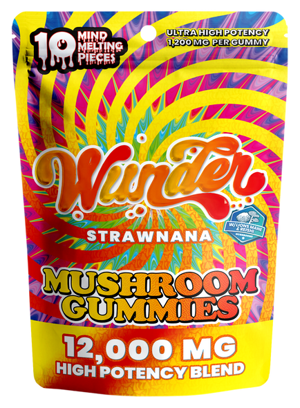 Wunder Entheogenic Mushroom Gummies 1200MG Nootropic Blend Bag Front