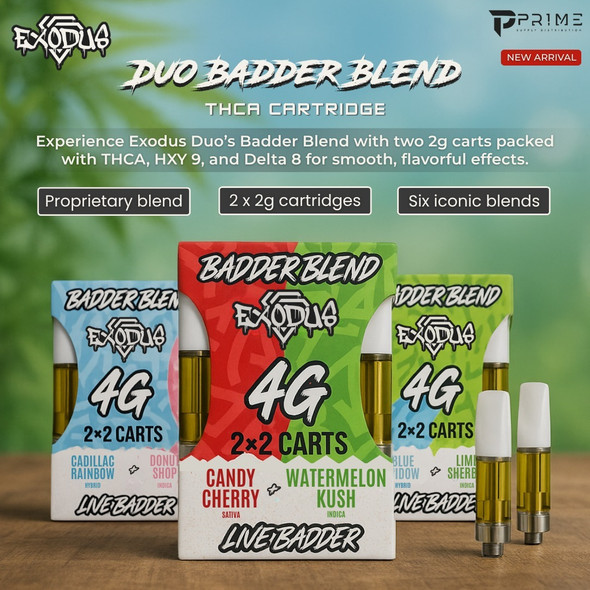 Exodus Live Badder Blend Duo THCA Cartridge 2G x 2G