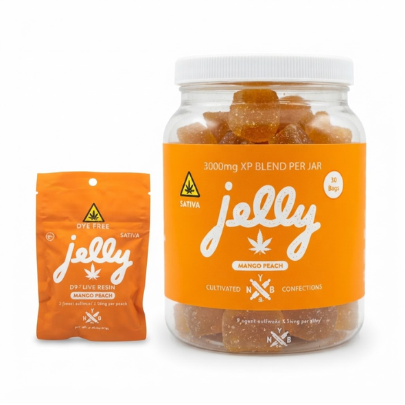 Jelly XP Live Resin Blend Delta 9 Gummies Vegan 25MG Jar