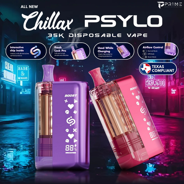 Chillax Psylo 35k Disposable Vape Main Texas Compliant