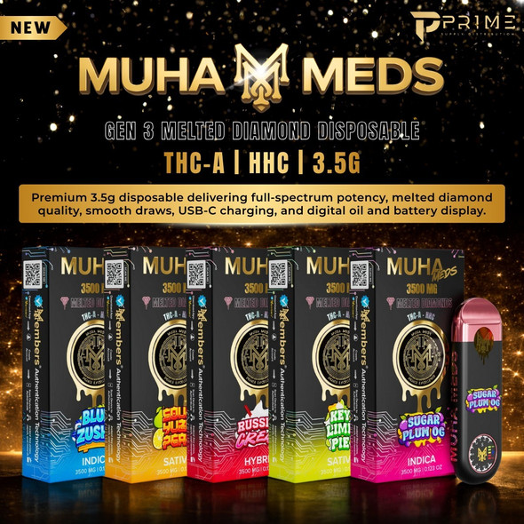 Muha Meds Gen 3 Melted Diamond THCA Disposable 3.5GFeatures