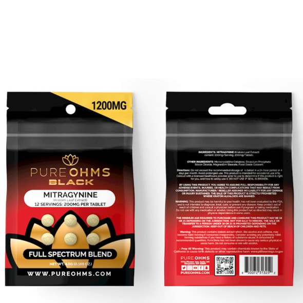 Pure Ohms Red Edition 7 Hydroxy Tablets Pills 200MG Bag