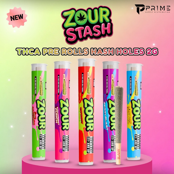 Zour Stash THCA Pre Rolls Hash Holes 2G Features