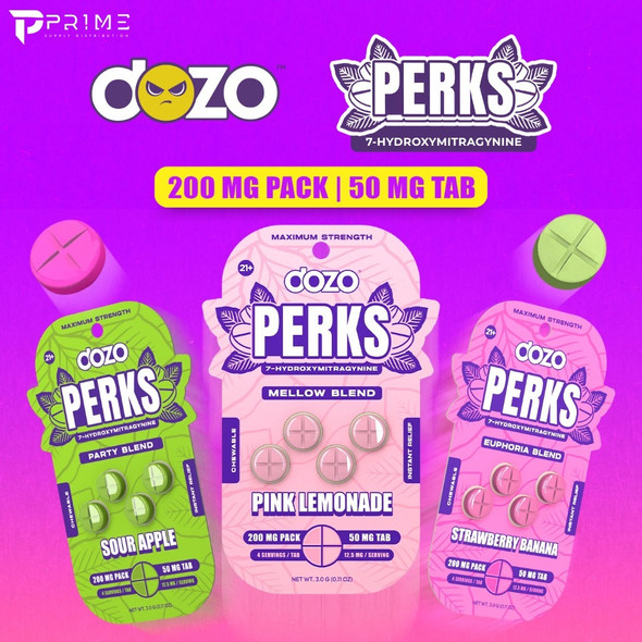 DOZO Perks 7 Hydroxy Tablets Chewable 50MG Features