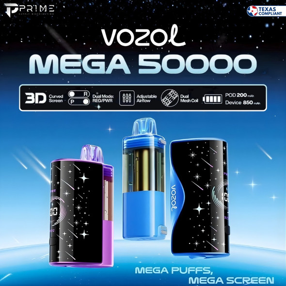 Vozol Mega 50k Vape Kit Texas Compliant Features