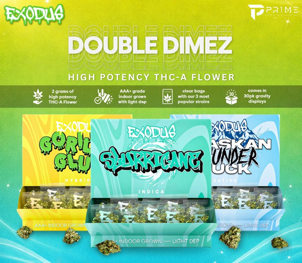 Exodus Double Dimez THCA Flower 2G Features