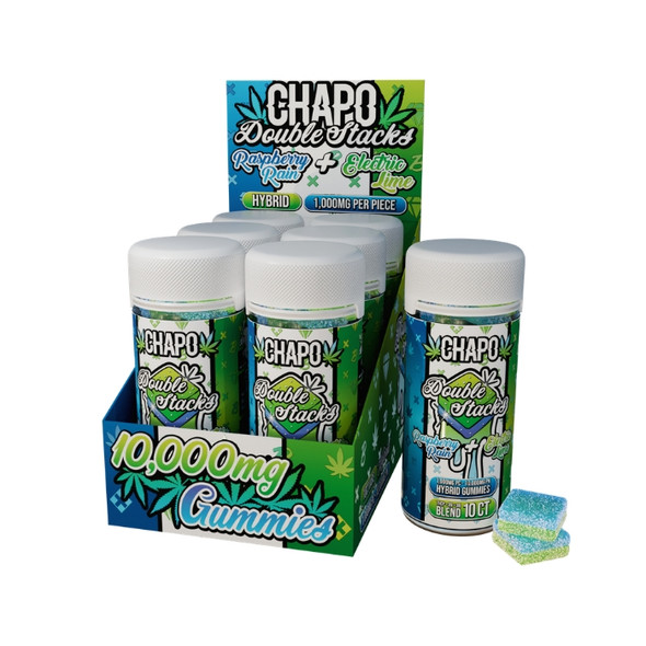 Chapo Blanco Double Stack Gummies 2000MG Raspberry Rain / Electric Lime