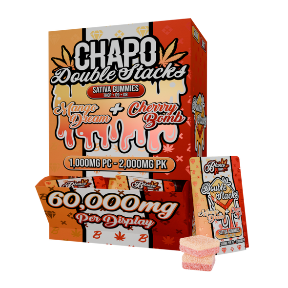Chapo Blanco Double Stack Gummies Display 60000MG