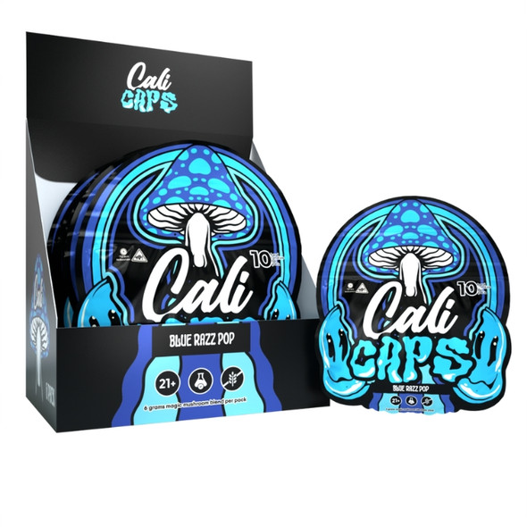 Cali Caps Mushroom Hard Candies Blue Razz Pop