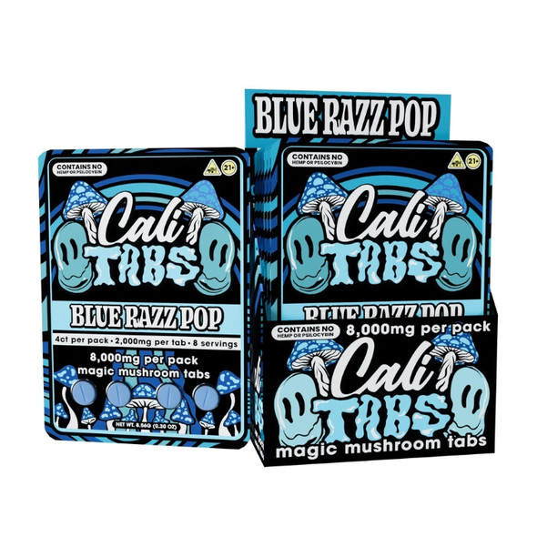 Cali Tabs Magic Mushroom Tablets 8000MG Blue Razz Pop