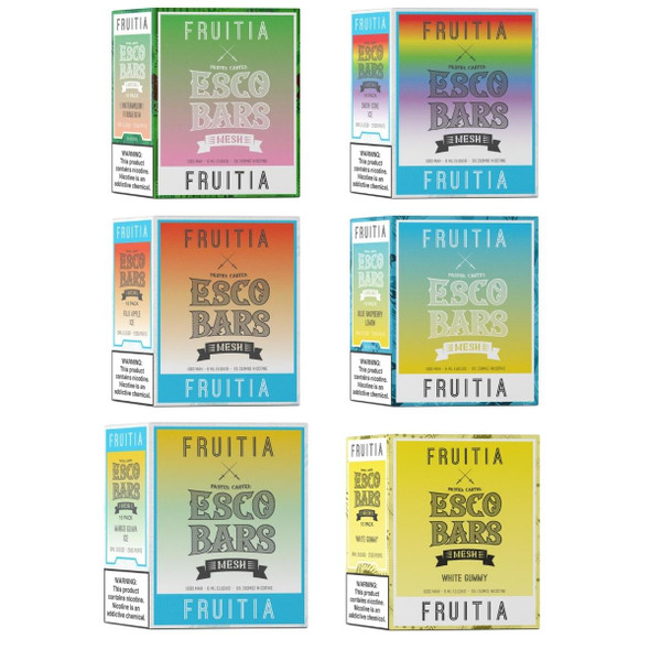 ESCO BARS X FRUITIA Disposable Device 6ml 5% Nic 2500 Puffs - Pack Of 10